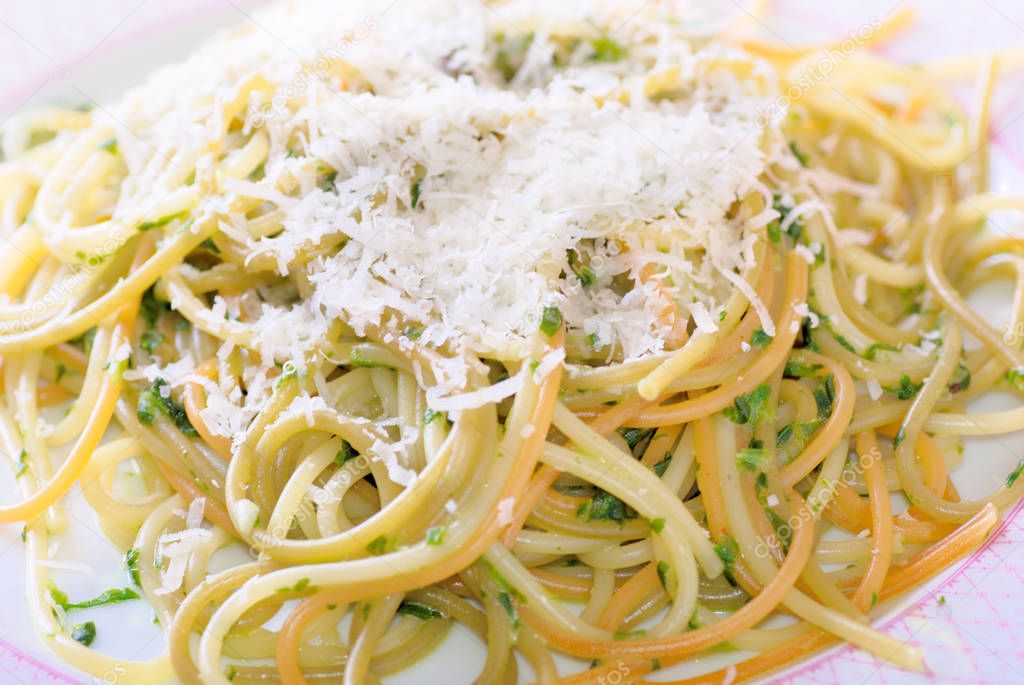  Spaghetty with spinach and parmesan