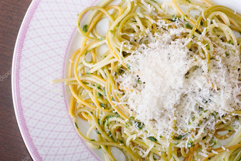  Spaghetty with spinach and parmesan