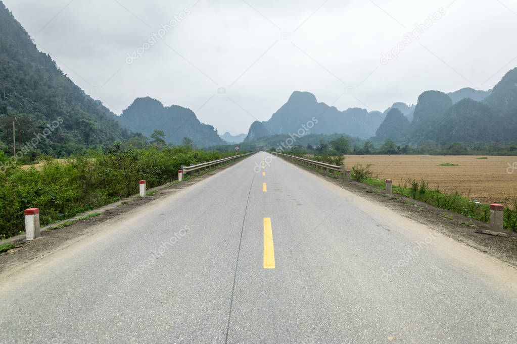 Road through the limestone peaks