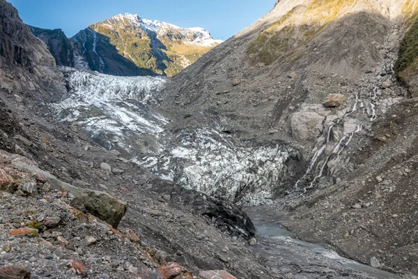 Franz Joseph gletsjer smelten — Stockfoto