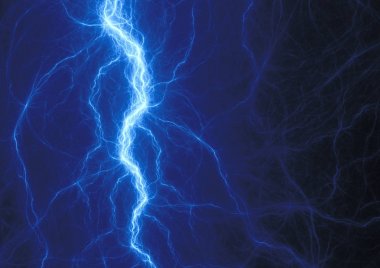 Mavi plazma yıldırım, elektrikli arka plan