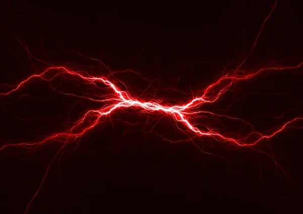 Fulmine Plasma Rosso Sfondo Elettrico Astratto — Foto Stock