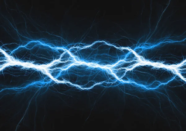 青色の雷 抽象的な電気的背景 — ストック写真