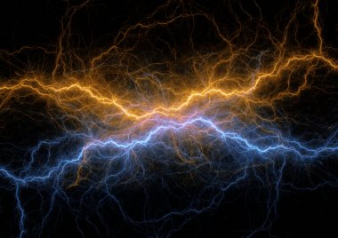 Ateş ve buz Yıldırım ve ses dalgaları görsel öğeler, dijital electrocal arka plan