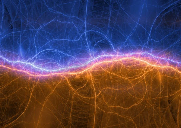 火和冰闪电或声波可视化 Electrocal — 图库照片