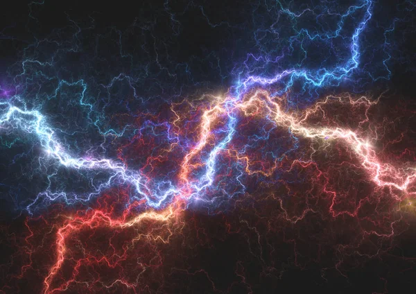 火と氷雷ボルト フラクタル エネルギー背景 — ストック写真