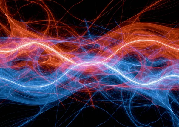 火と氷電気放電 プラズマ背景を抽象化 — ストック写真