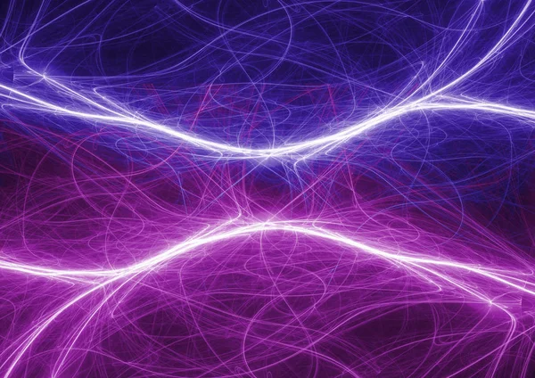 紫色闪电 抽象电和血浆背景 — 图库照片