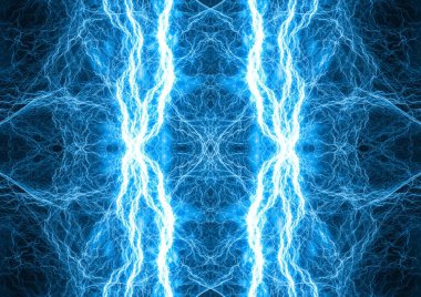 Mavi elektrik yıldırım, elektrikli arka plan, plazma çekirdek