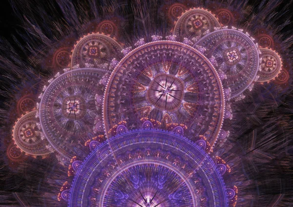 Purple Steampunk Mecânico Fractal Abstrato — Fotografia de Stock