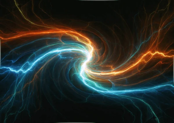 Focul Rotund Fulgerul Plasmă Gheață Fundal Electric Abstract — Fotografie, imagine de stoc