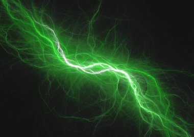 Yeşil enerji arka plan, plazma ve elektrik soyut