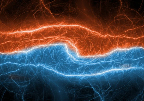 火と氷雷プラズマ背景 電気の概要 — ストック写真