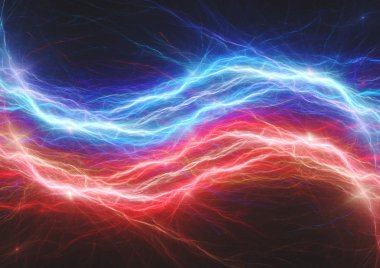 Ateş ve buz plazma elektriksel yıldırım, soyut güç arka plan