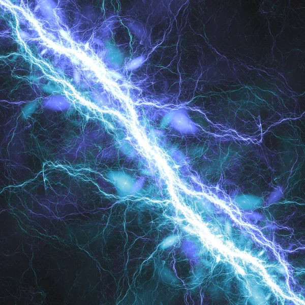 Blauwe Elektrische Lightning Bolt Plasma Macht Achtergrond — Stockfoto