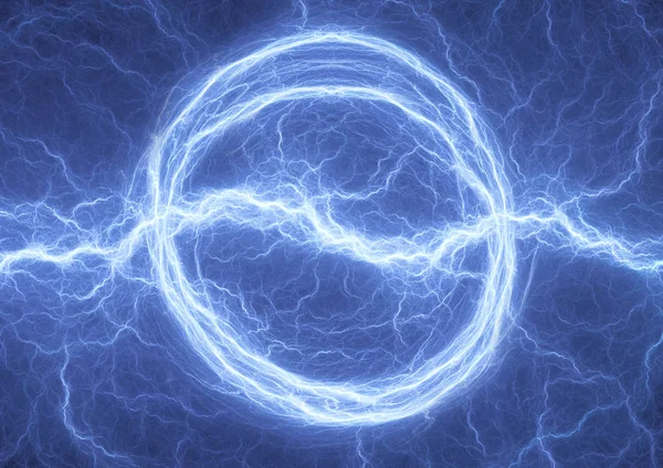 Blue lightning ball, abstract electrical plasma background