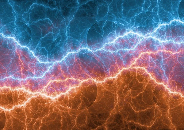 火与冰等离子闪电 抽象的电气背景 — 图库照片