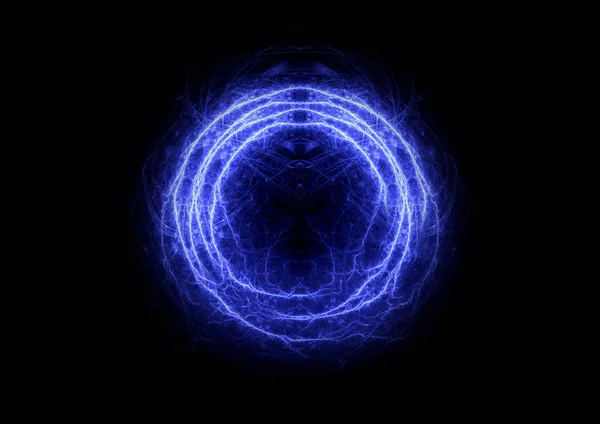 Blauer Elektrischer Blitz Abstrakter Plasma Hintergrund — Stockfoto
