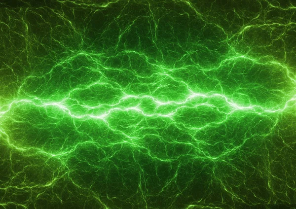 Energia Verde Fulmini Plasma Potenza Sfondo Elettrico — Foto Stock