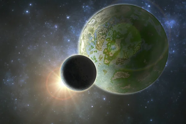 Fantasie Universum Illustration Unbekannter Außerirdischer Planet Illustration — Stockfoto