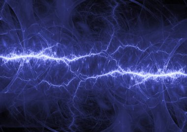 Mavi elektrik yıldırım arka plan, enerji ve güç soyut