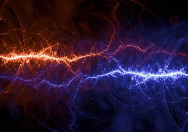 Tűz Jég Lightning Bolt Plazma Energia Háttér — Stock Fotó
