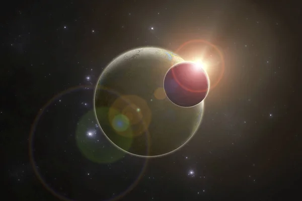 Deep Space Fantasie Sonnensystem Scifi Weltraum Illustration — Stockfoto