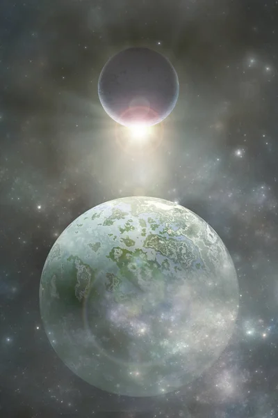Deep Space Fantasie Sonnensystem Scifi Weltraum Illustration — Stockfoto