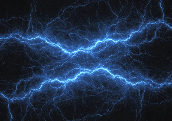 Blauwe Plasma Elektrische Bliksem Abstracte Energie — Stockfoto