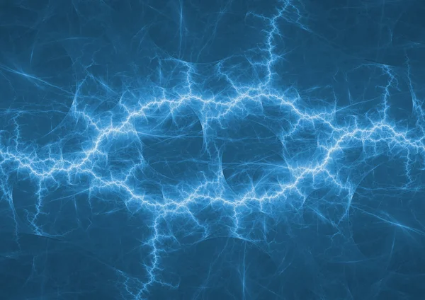 蓝色等离子闪电 抽象电背景 — 图库照片