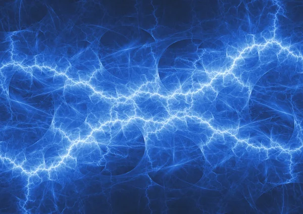Blue Plasma Lightning Bolt Abstract Elektrische Achtergrond — Stockfoto