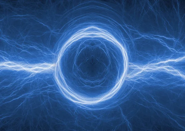 蓝色电子闪电背景 抽象血浆抽象 — 图库照片