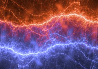 Ateş ve buz elektrik yıldırım, plazma güç arka plan