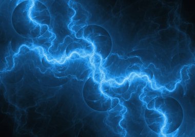Mavi plazma yıldırım, elektrik fırtınası soyut