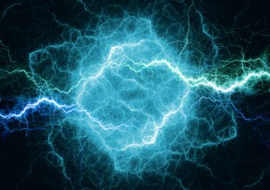 Mavi plazma yıldırım, elektrik fırtınası soyut