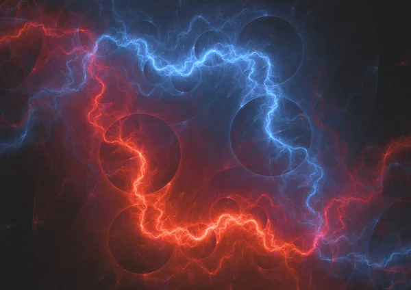 Fire Ice Plasma Lightning Storm Abstract Electrical Background — Stock Photo, Image