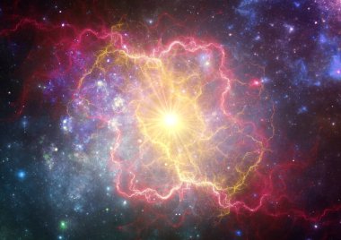 Patlayan süpernova yeni bir nebula oluşturuyor. 