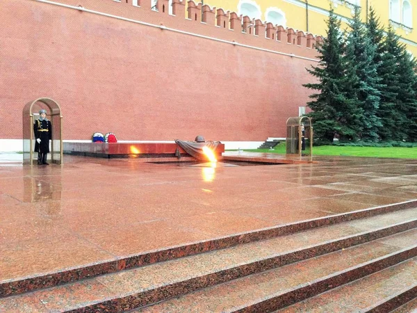 Minnekomplekset Den Ukjente Soldats Grav Moskva Evig Flamme – stockfoto