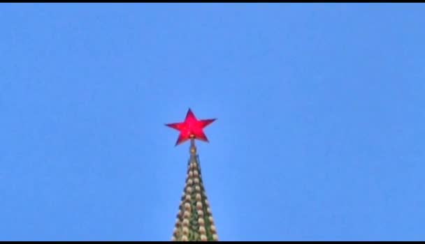 Csillag Moszkvai Kreml Spasskaya Tornyán — Stock videók