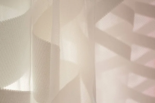 Transparent Chiffon Tulle Textured Background White Stripes — Stock Photo, Image