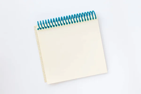 Mockup Notepad Springs Recycled Eco Paper White Background Card Copy — Stock Photo, Image