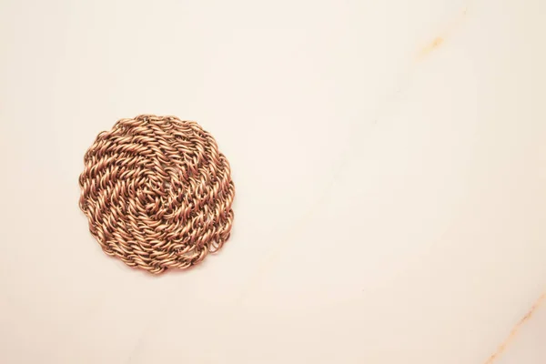 Copper Chain Close Mock Pour Blogueur Chaîne Mode Sur Fond — Photo