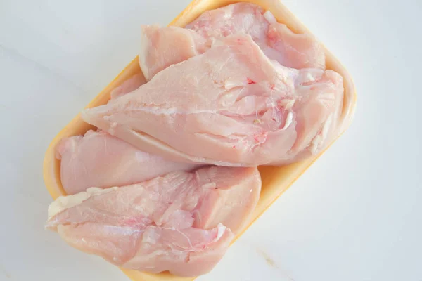 Куриное Филе Свежее Куриное Мясо Крупным Планом Розовым Оттенком Концепция — стоковое фото