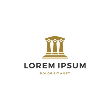 Law pillar people logo vektör resimleme