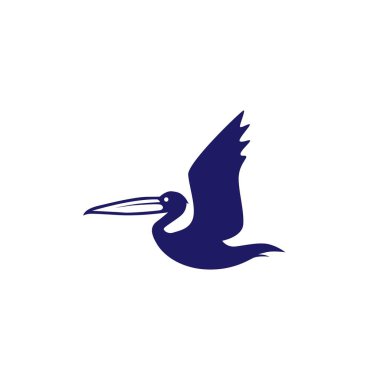 Pelikan Körfezi Kıyı Sahili logo vektör ikonu çizimi