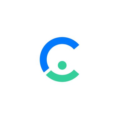 c harfi insan logo vektör simgesi