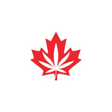 Kenevir yaprağı dispanserleri ve Kanada 'dan gelen şirket için Canadian kenevir logo vektör ikonu çizimi