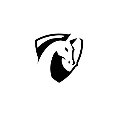 at başlı kalkan logo vektör çizimi