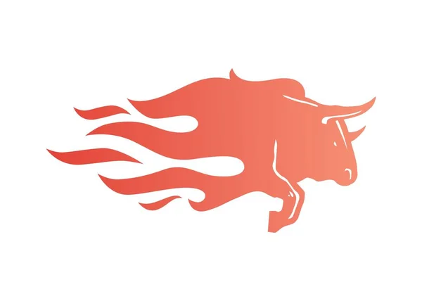 Stier Feuer Logo Vektor Symbol Illustration für Branding, Autofolien-Aufkleber, Aufkleber und Streifen — Stockvektor