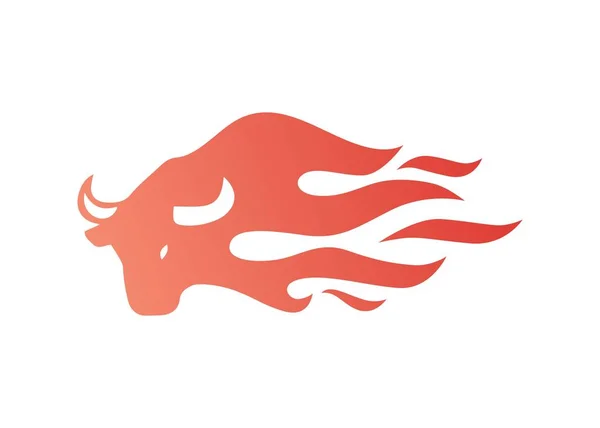 Touro fogo logotipo vetor ícone ilustração para branding, carro envoltório decalque, adesivo e listras —  Vetores de Stock